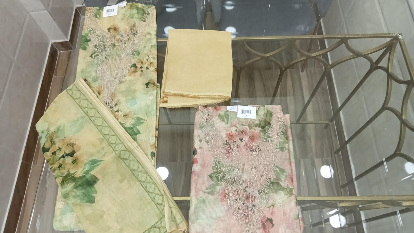 Embroidered Chanderi Suit Set