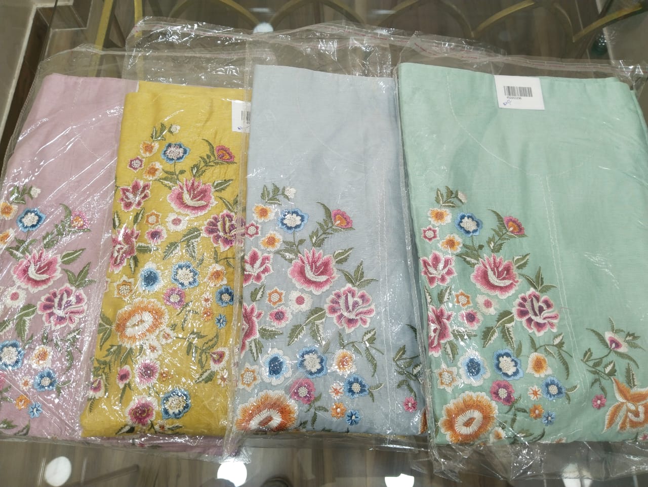 Embroidered Chanderi Suit Set