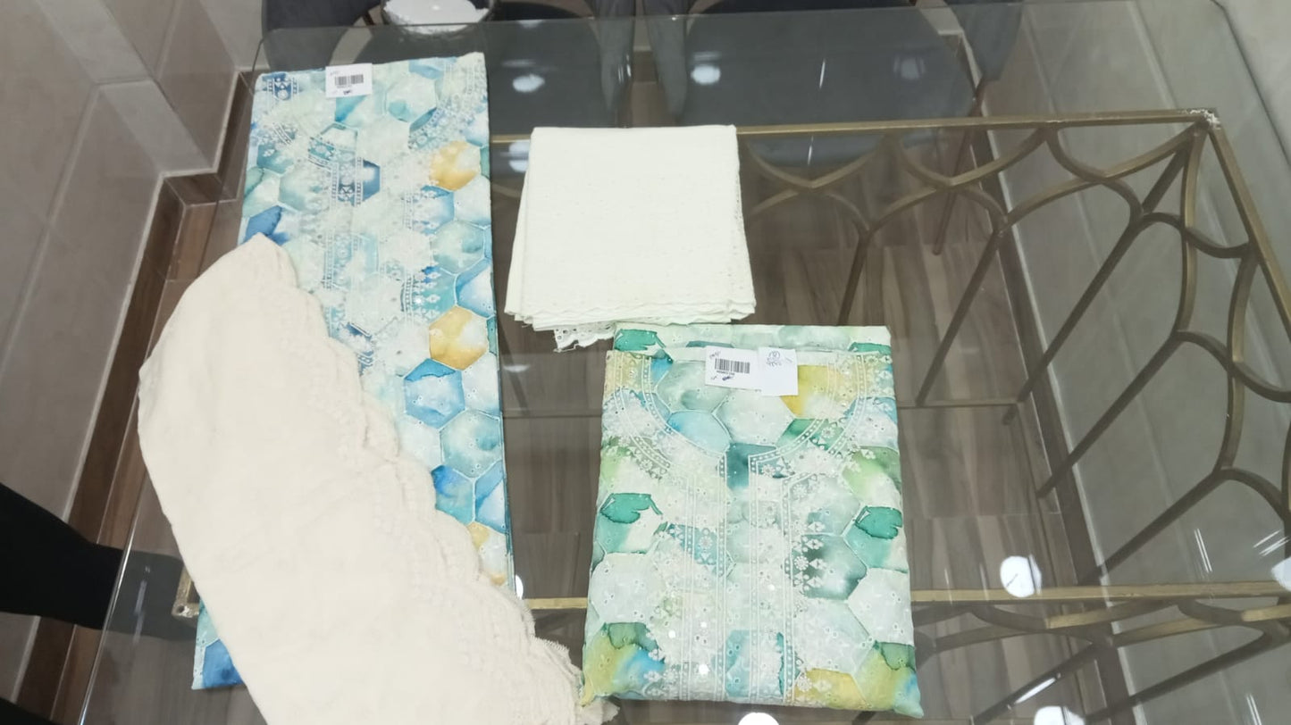 Embroidered Cotton Suit Set