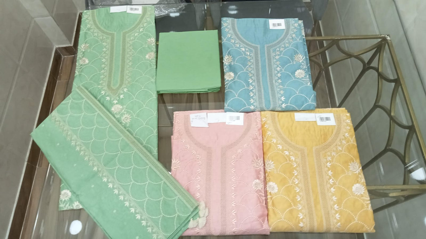 Embroidered Chanderi Suit Set