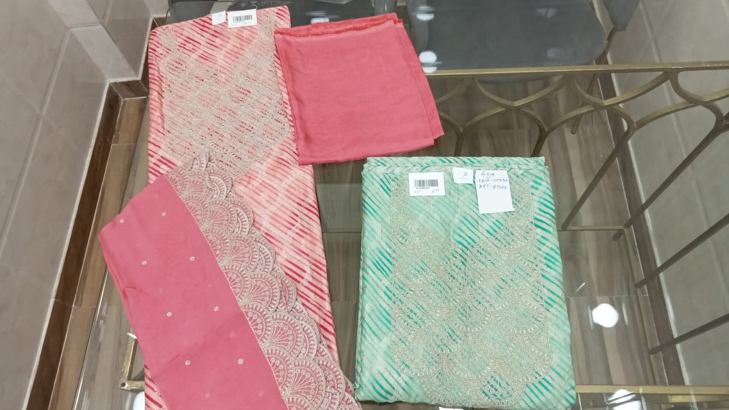 Embroidered Silk Suit Set