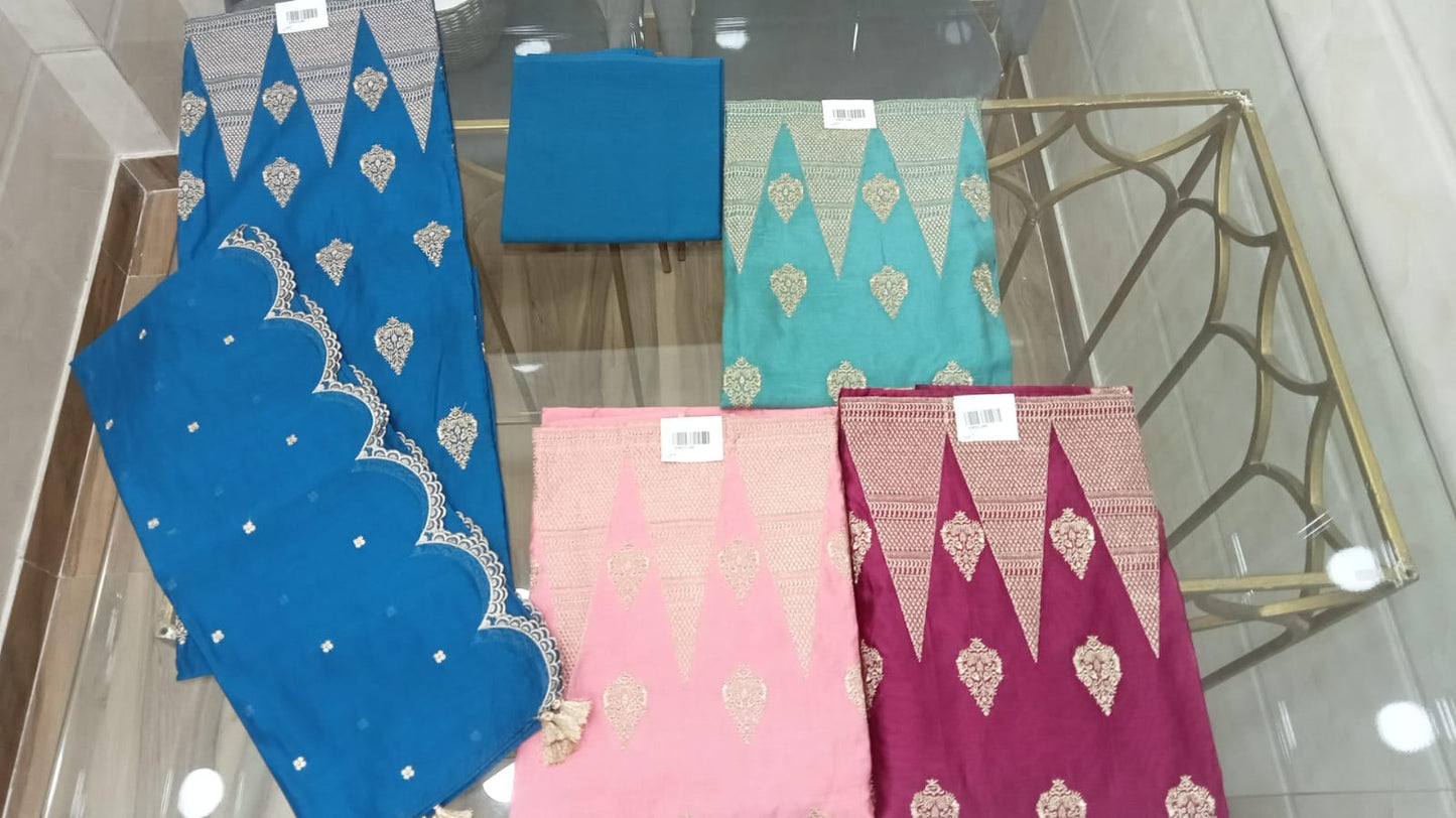 Embroidered Chanderi Suit Set