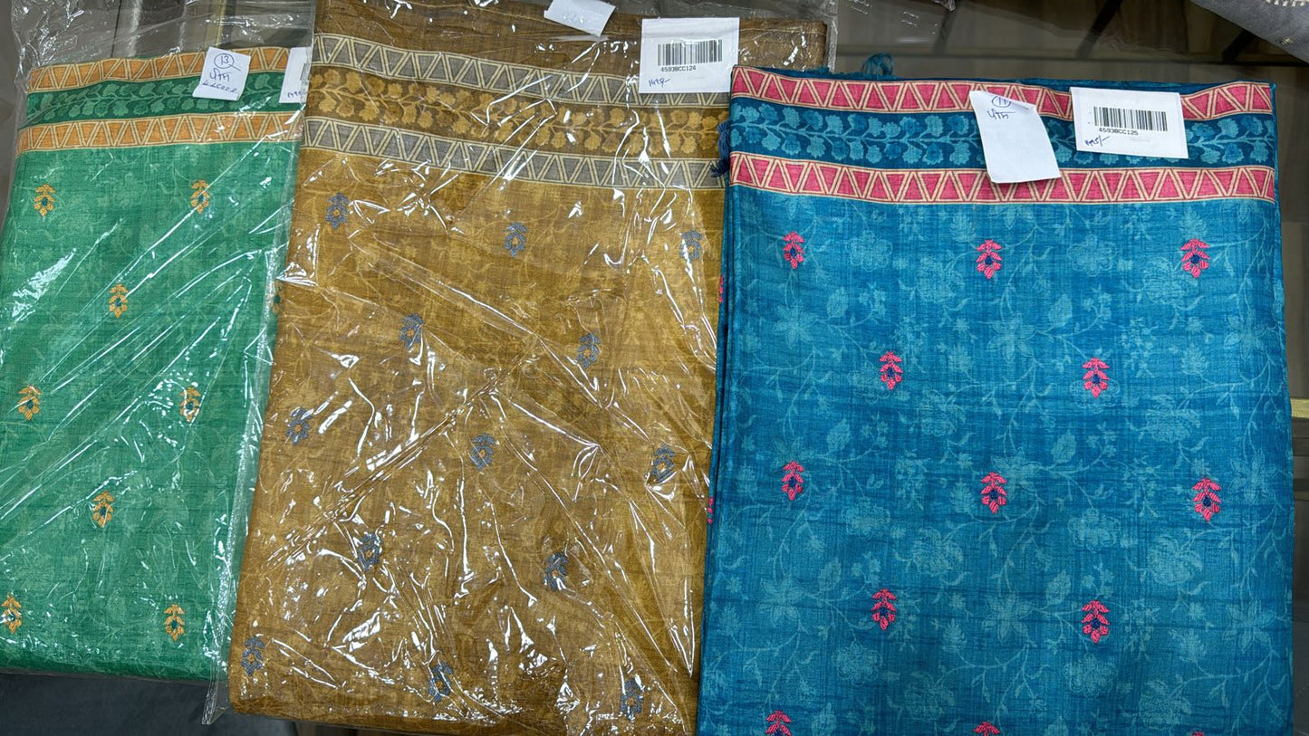 Embroidered Italian Tussar Suit Set