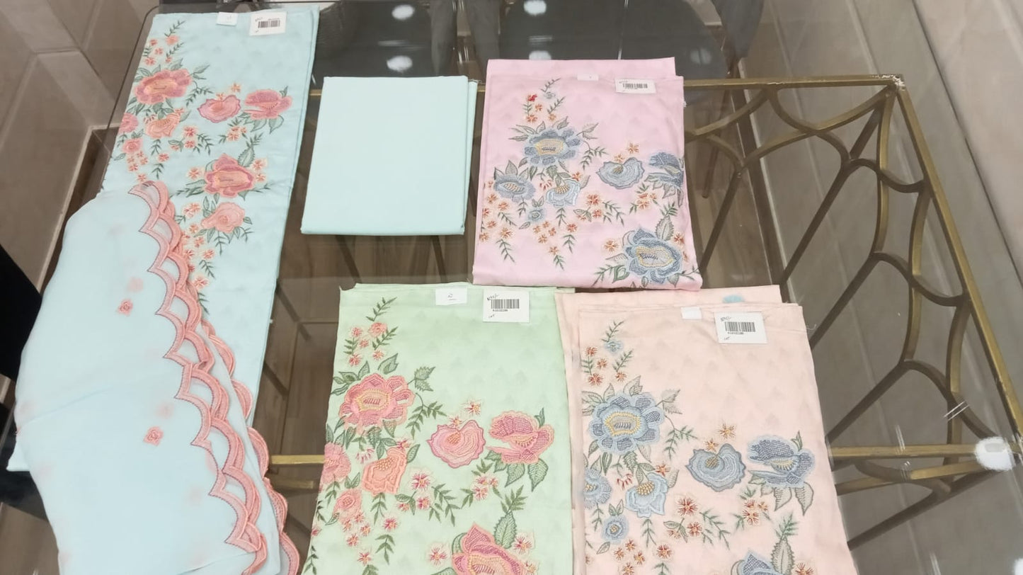 Embroidered Cotton Suit Set