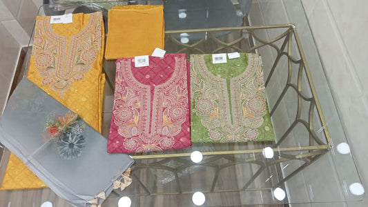 Embroidered Organza Suit Set