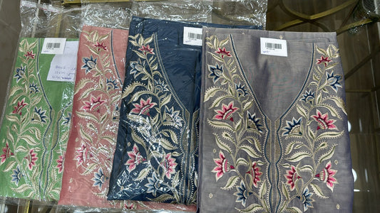 Embroidered Chanderi Suit Set