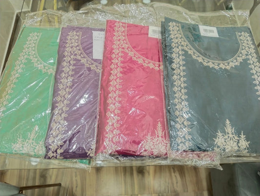 Embroidered Chanderi Suit Set