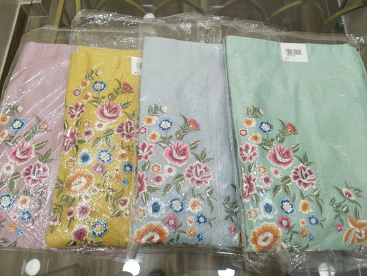 Embroidered Chanderi Suit Set