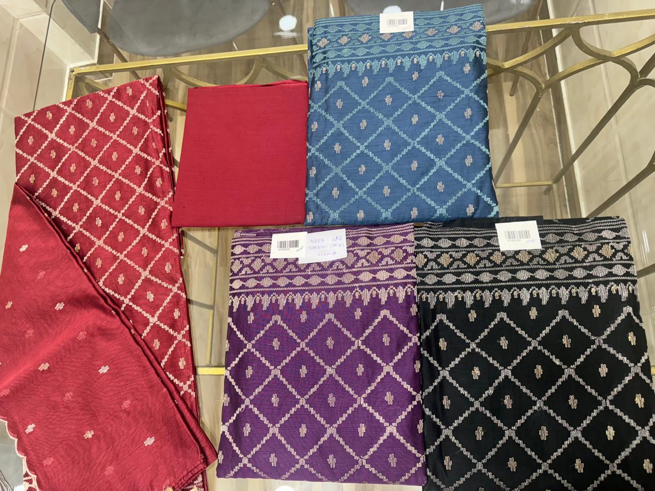 Embroidered Chanderi Suit Set