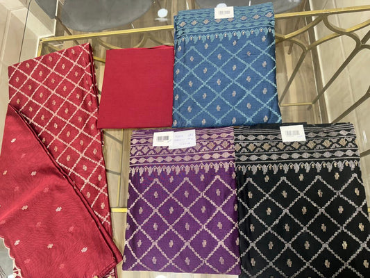 Embroidered Chanderi Suit Set