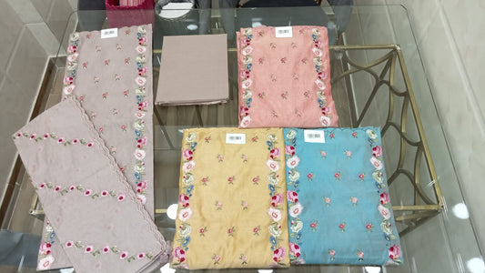 Embroidered Chanderi Suit Set