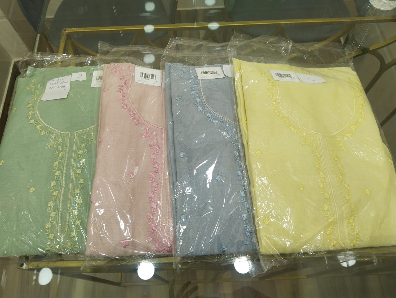 Embroidered Mul Chanderi Suit Set