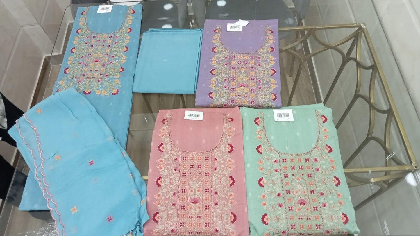 Embroidered Cotton Suit Set