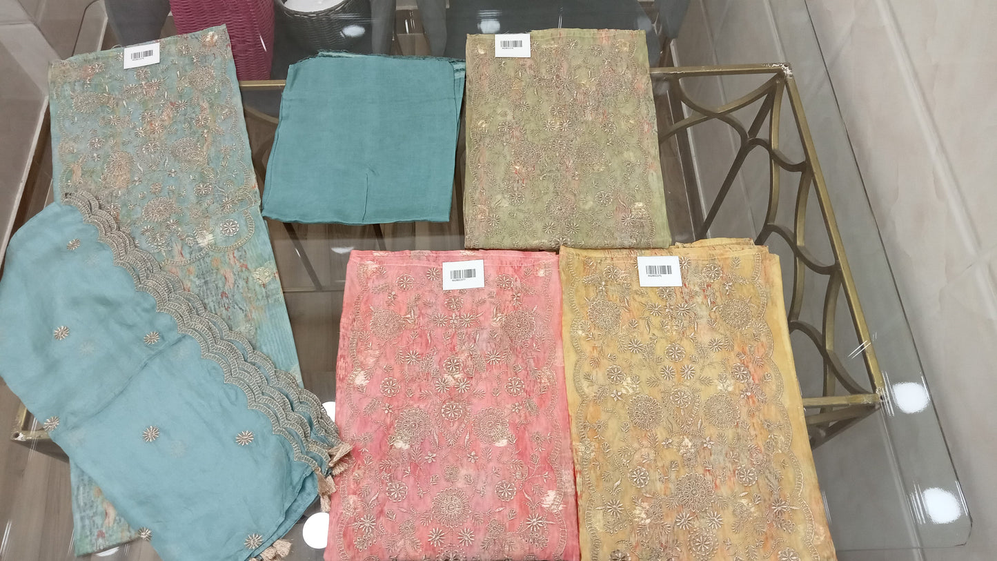 Embroidered Organza Suit Set