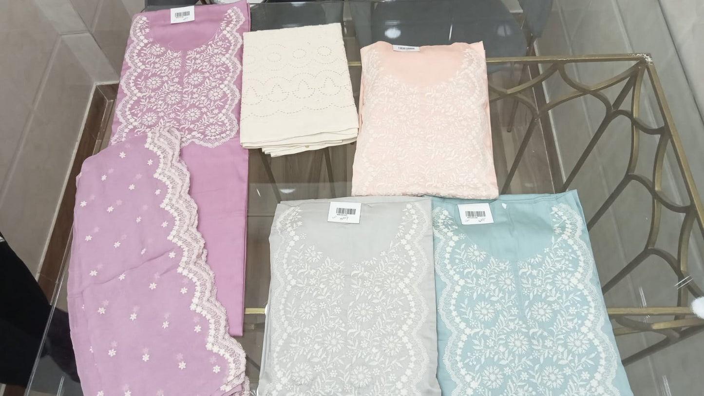 Embroidered Cotton Suit Set