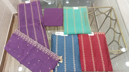 Embroidered Chanderi Suit Set