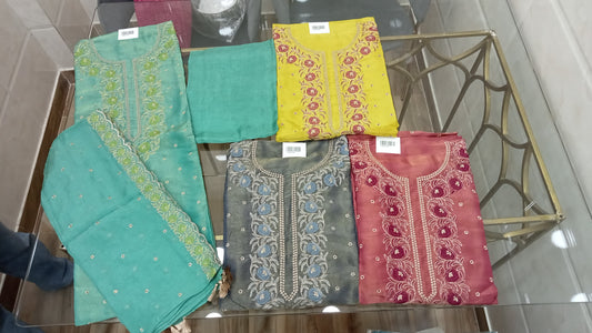 Embroidered Tissue Suit Set