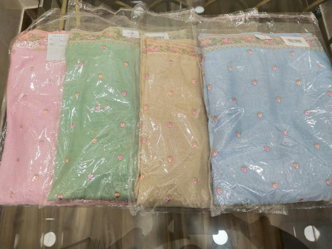 Embroidered Mul Chanderi Suit Set