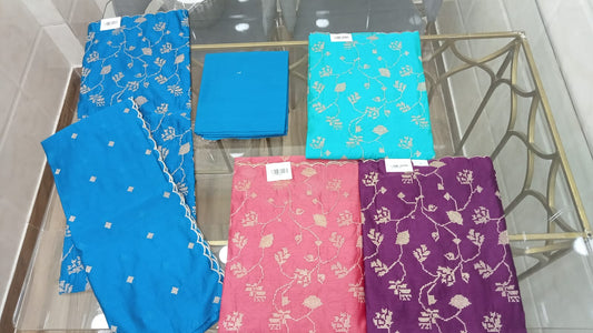 Embroidered Chanderi Suit Set