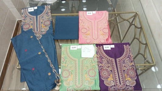 Embroidered Chanderi Suit Set