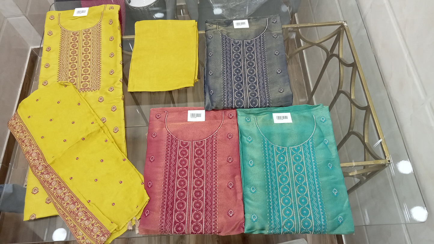 Embroidered Tissue Suit Set