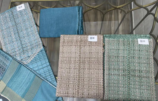 Embroidered Italian Tussar Suit Set