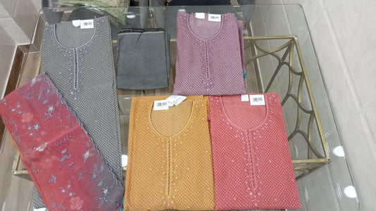 Embroidered Organza Suit Set