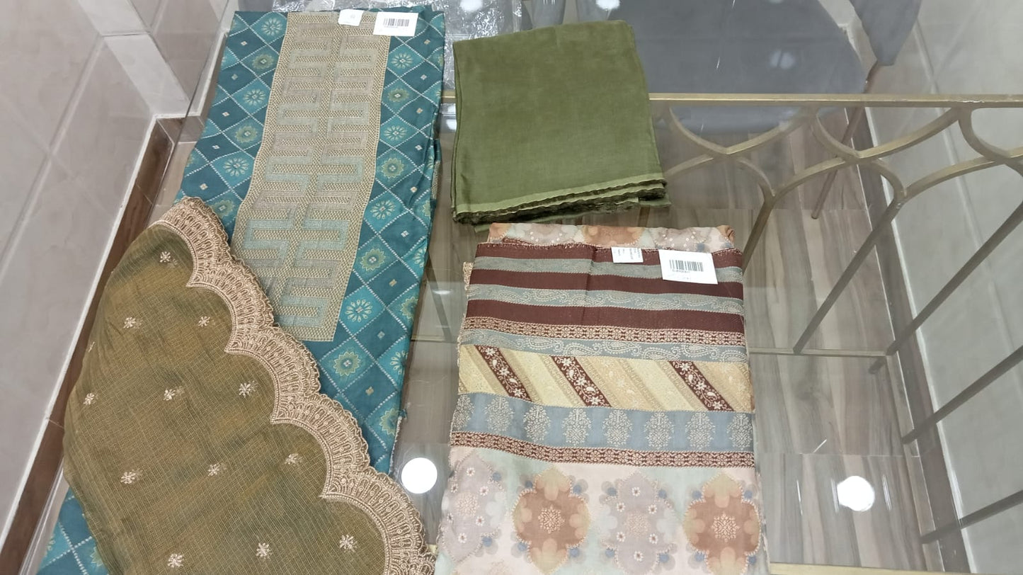 Embroidered Woven Silk Suit Set