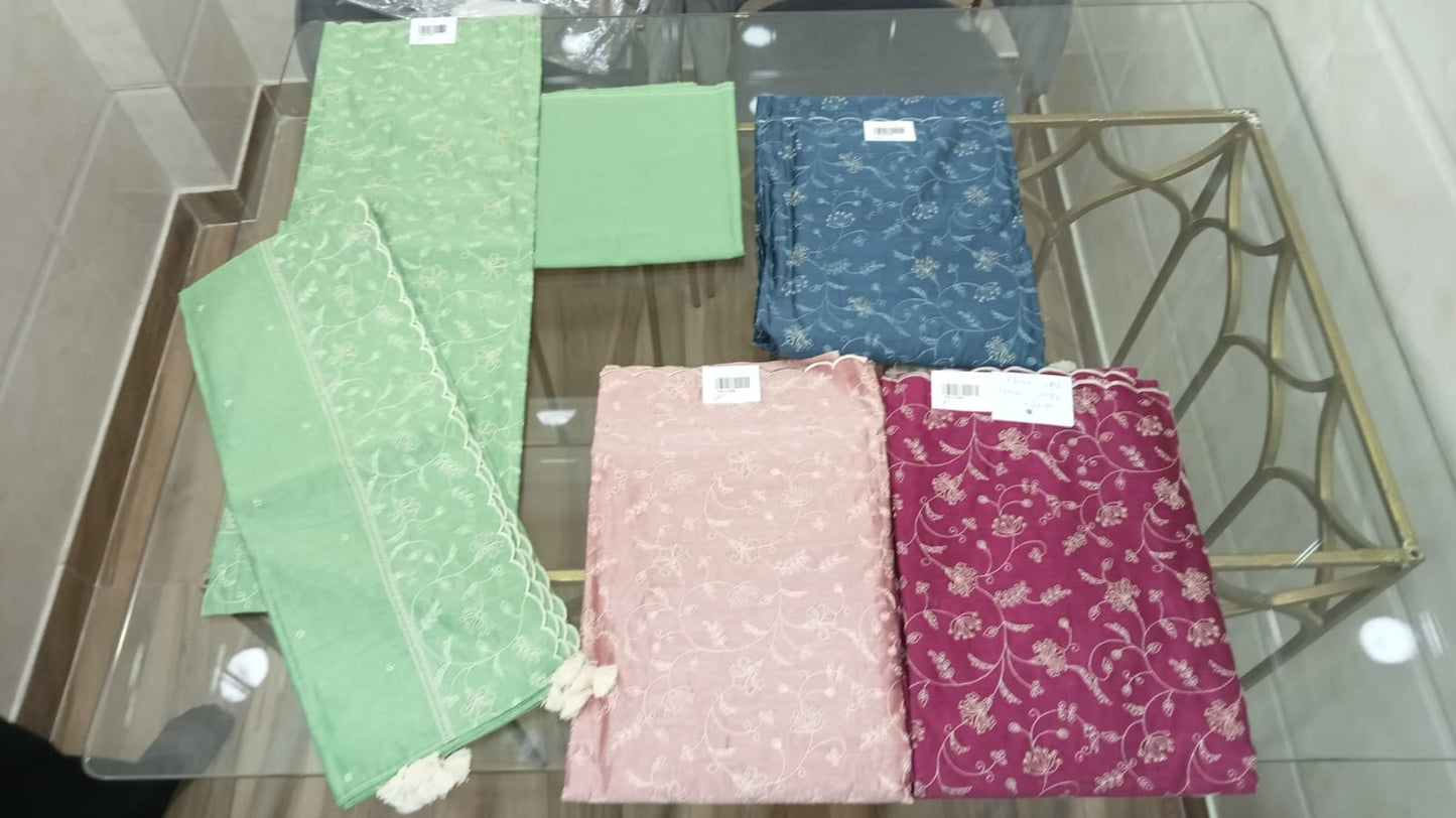 Embroidered Chanderi Suit Set