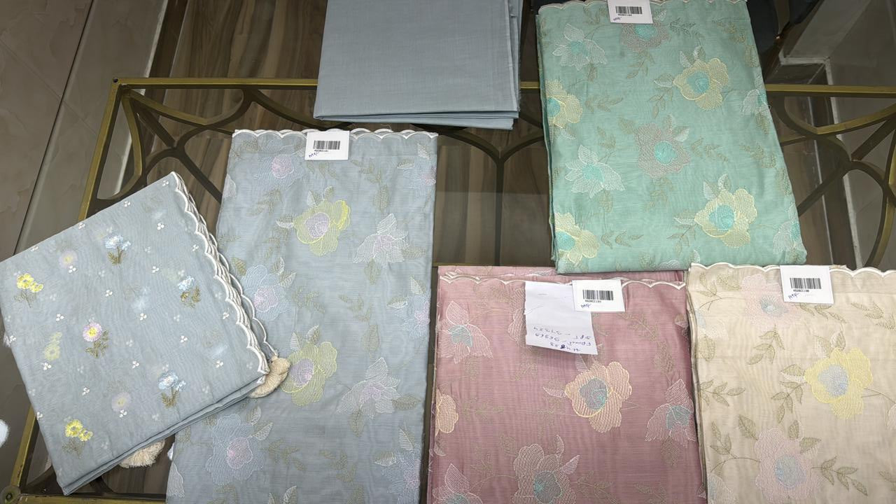 Embroidered Chanderi Suit Set