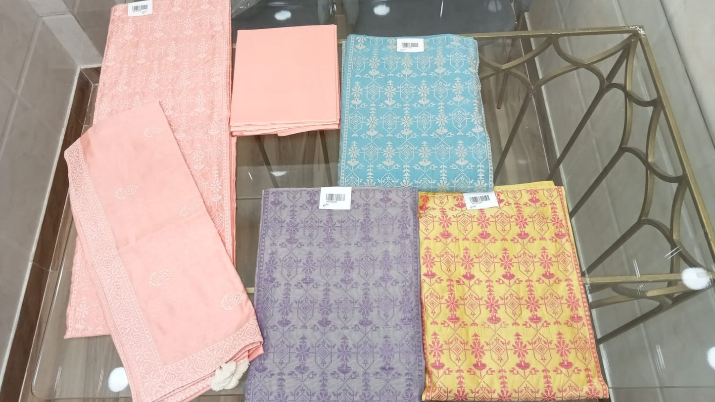 Embroidered Chanderi Suit Set