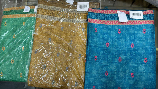 Embroidered Italian Tussar Suit Set