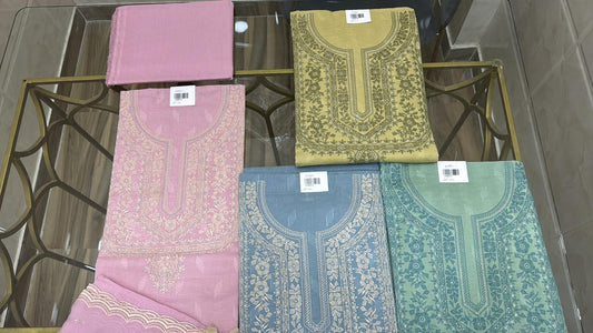 Embroidered Cotton Linen Suit Set