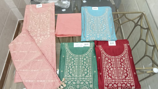 Embroidered Chanderi Suit Set
