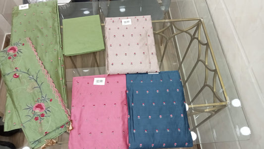 Embroidered Chanderi Suit Set