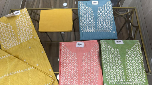 Embroidered Chanderi Suit Set